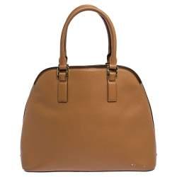 Pre Owned حقيبة توري برش قبة روبينسون جلد بنية