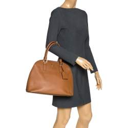 Pre Owned حقيبة توري برش قبة روبينسون جلد بنية