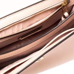 Pre Owned Tory Burch Coral Pink Leather Flap Shoulder Bag