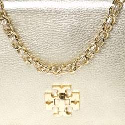 مملوكة مسبقًا Tory Burch Gold Leather Mercer Shoulder Bag