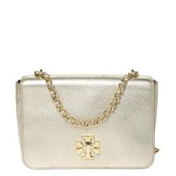مملوكة مسبقًا Tory Burch Gold Leather Mercer Shoulder Bag