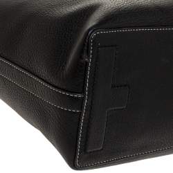 مملوكة مسبقًا حقيبة شوبر توري برش جلد أسود مثقب