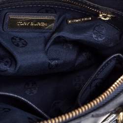 Pre Owned حقيبة توري برش دوم ميني روبنسون جلد أزرق كحلي محاكة