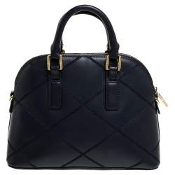 Pre Owned حقيبة توري برش دوم ميني روبنسون جلد أزرق كحلي محاكة