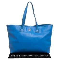 مملوكة مسبقًا Tory Burch Blue Leather Shopper Tote