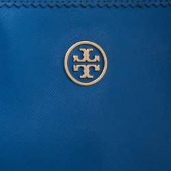 مملوكة مسبقًا Tory Burch Blue Leather Shopper Tote