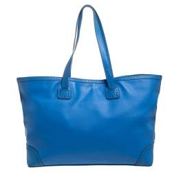 مملوكة مسبقًا Tory Burch Blue Leather Shopper Tote