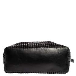 Pre Owned حذاء توري برش تايلون جلد أسود مغزول