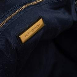 Pre Owned حذاء توري برش تايلون جلد أسود مغزول