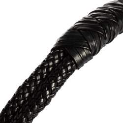 Pre Owned حذاء توري برش تايلون جلد أسود مغزول