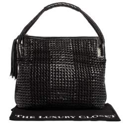 Pre Owned حذاء توري برش تايلون جلد أسود مغزول