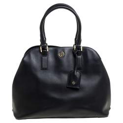 Pre Owned Tory Burch Black Leather Robinson Dome Satchel