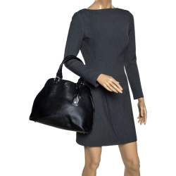 Pre Owned Tory Burch Black Leather Robinson Dome Satchel