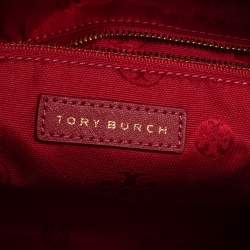 Tory Burch Red Leather Medium Robinson Boston Bag