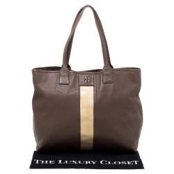 Tory Burch Brown/Beige Leather Shopper Tote