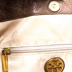Tory Burch Brown/Beige Leather Shopper Tote