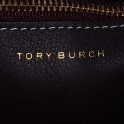 Pre Owned Tory Burch Multicolor Check Wool and Suede Lee Radziwill Top Handle Bag