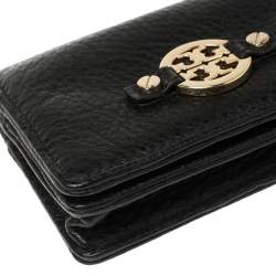 Pre Owned Tory Burch Black Leather Robinson Card Holder