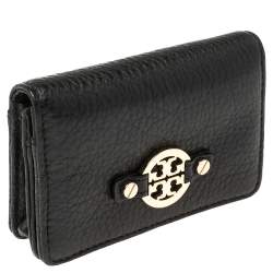 Pre Owned Tory Burch Black Leather Robinson Card Holder