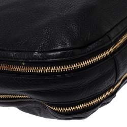 Pre Owned Tory Burch Black/Beige Leather and Snakeskin Effect Hobo