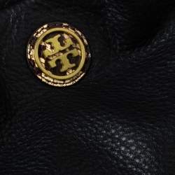 Pre Owned Tory Burch Black/Beige Leather and Snakeskin Effect Hobo