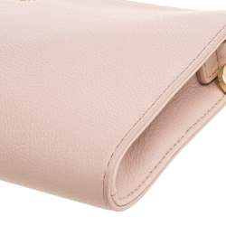 Pre Owned Tory Burch Nude Leather Robinson Clutch Bag