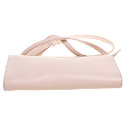 Pre Owned Tory Burch Nude Leather Robinson Clutch Bag