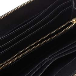 Pre Owned Tory Burch Black Leather Robinson Zip Around Wallet