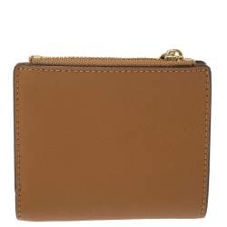 Pre Owned Tory Burch Tan Leather Bifold Card Holder 