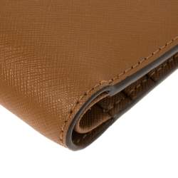 Pre Owned Tory Burch Tan Leather Bifold Card Holder 