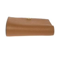 Pre Owned Tory Burch Tan Leather Bifold Card Holder 