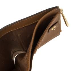 Pre Owned Tory Burch Tan Leather Bifold Card Holder 