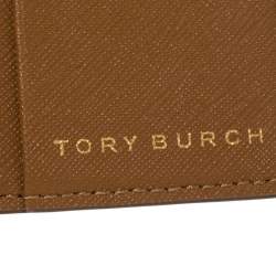 Pre Owned Tory Burch Tan Leather Bifold Card Holder 