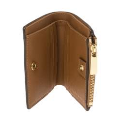 Pre Owned Tory Burch Tan Leather Bifold Card Holder 