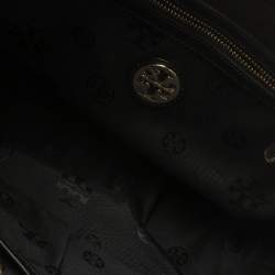 Pre Owned Tory Burch Black Leather and Suede Natalie Satchel