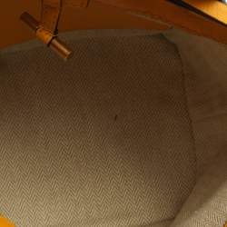 Pre Owned Tory Burch Yellow Leather Miller Bucket Bag