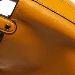 Pre Owned Tory Burch Yellow Leather Miller Bucket Bag