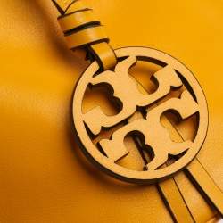 Pre Owned Tory Burch Yellow Leather Miller Bucket Bag