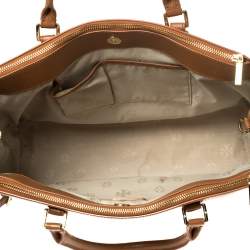مملوكة مسبقًا Tory Burch Tan Leather Oversized Robinson Double Zip Tote