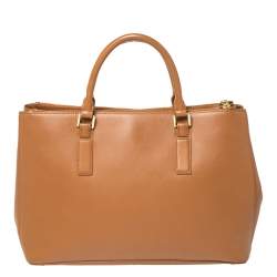 مملوكة مسبقًا Tory Burch Tan Leather Oversized Robinson Double Zip Tote
