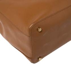 مملوكة مسبقًا Tory Burch Tan Leather Oversized Robinson Double Zip Tote