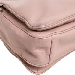 Pre Owned Tory Burch Powder Pink Leather Thea Double Zip Satchel