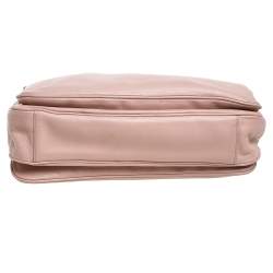 Pre Owned Tory Burch Powder Pink Leather Thea Double Zip Satchel