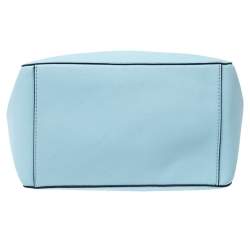 Pre Owned Tory Burch Light Blue Leather Mini Emerson Tote