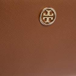 Tory Burch Tan Leather Zip Around Wallet Organizer