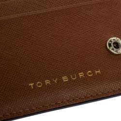 Tory Burch Tan Leather Zip Around Wallet Organizer