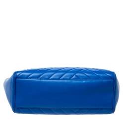 Pre Owned حقيبة يد تورى برش أليكسا جلد مبطنة زرقاء 