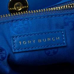 Pre Owned حقيبة يد تورى برش أليكسا جلد مبطنة زرقاء 
