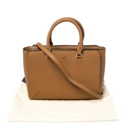 Pre Owned Tory Burch Brown Leather Micro Robinson Tote