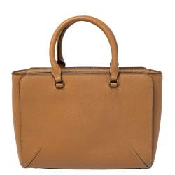 Pre Owned Tory Burch Brown Leather Micro Robinson Tote